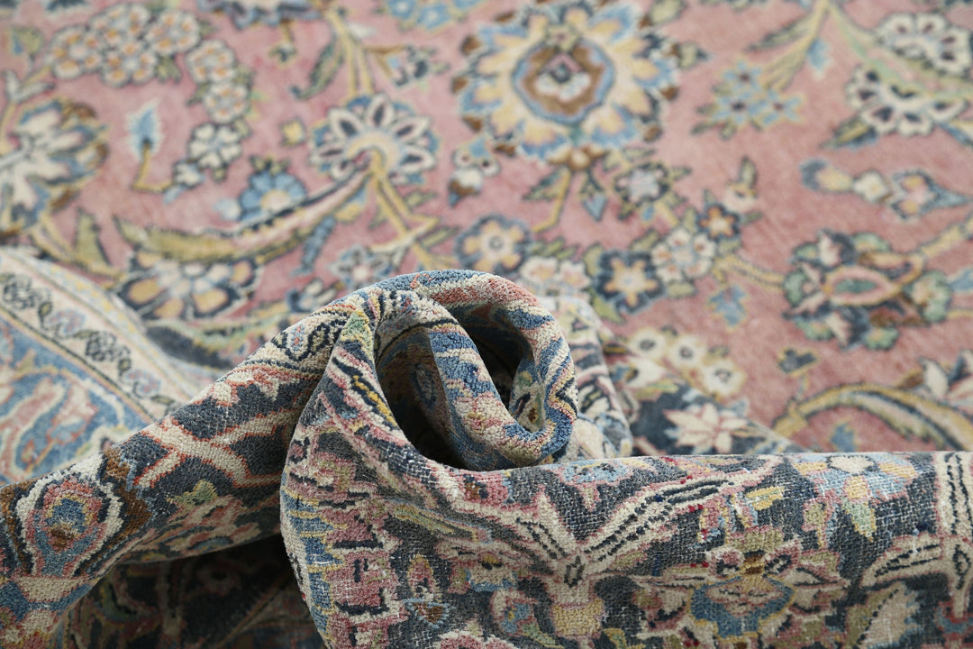 Hand Knotted Vintage Persian Kashan Wool Rug 11' 10" x 17' 3" - No. AT28225