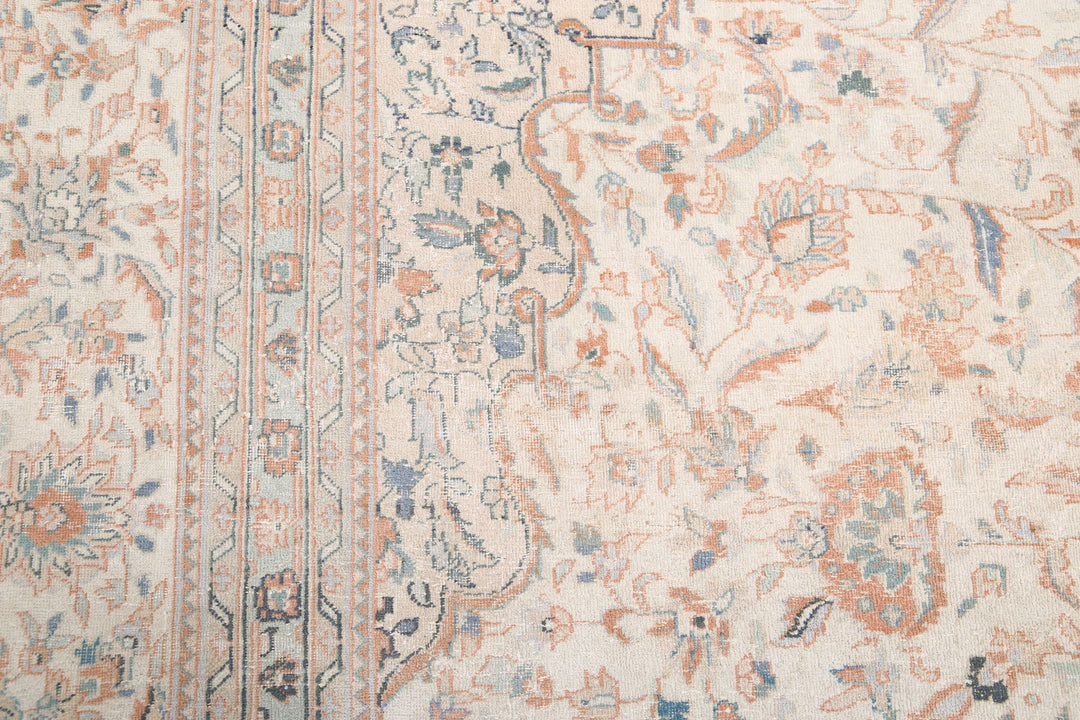 Hand Knotted Vintage Persian Kashan Wool Rug 9' 6" x 13' 2" - No. AT91481