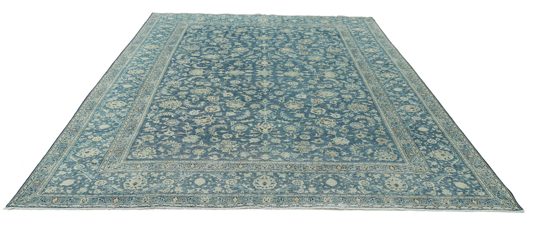 Hand Knotted Vintage Persian Kashan Wool Rug 8' 8" x 12' 0" - No. AT35908