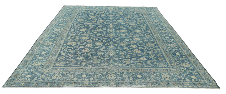 Hand Knotted Vintage Persian Kashan Wool Rug 8' 8" x 12' 0" - No. AT35908