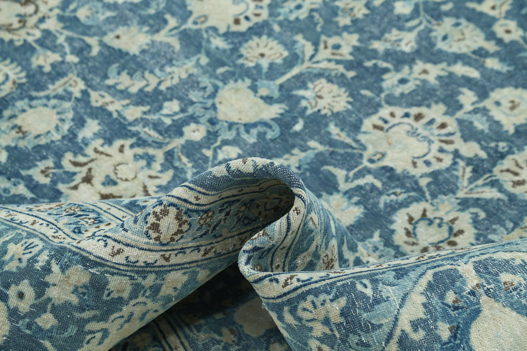 Hand Knotted Vintage Persian Kashan Wool Rug 8' 8" x 12' 0" - No. AT35908