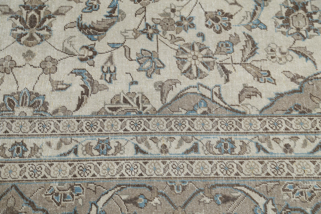 Hand Knotted Vintage Persian Kashan Wool Rug 9' 7" x 13' 1" - No. AT69108