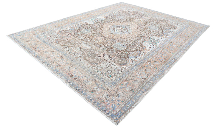 Hand Knotted Vintage Persian Kashmar Wool Rug 9' 6" x 12' 7" - No. AT73985