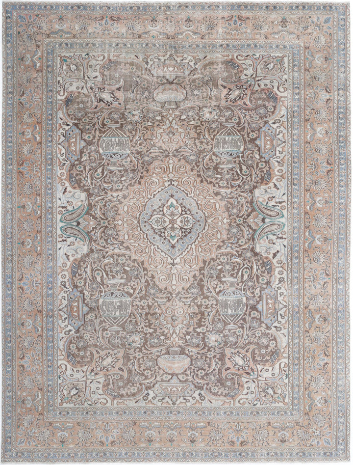 Hand Knotted Vintage Persian Kashmar Wool Rug 9' 6" x 12' 7" - No. AT73985