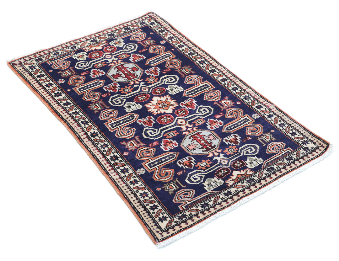 Hand Knotted Persian Kazak Wool Rug 2' 5" x 3' 7" - No. AT96622