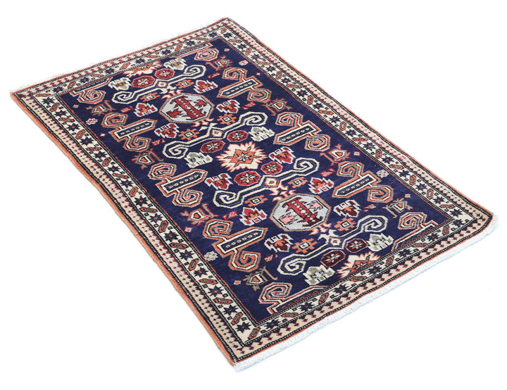Hand Knotted Persian Kazak Wool Rug 2' 5" x 3' 7" - No. AT96622