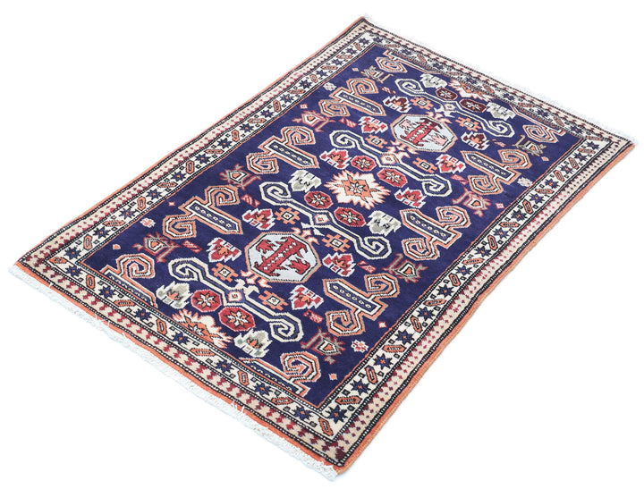 Hand Knotted Persian Kazak Wool Rug 2' 5" x 3' 7" - No. AT96622