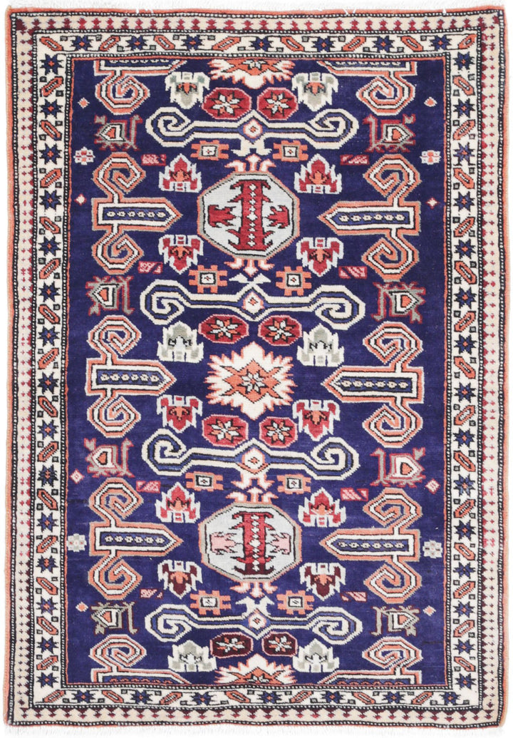 Hand Knotted Persian Kazak Wool Rug 2' 5" x 3' 7" - No. AT96622