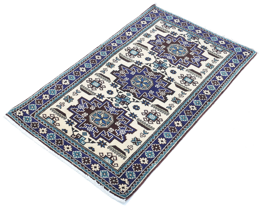 Hand Knotted Tribal Kazak Wool Rug 2' 3" x 3' 9" - No. AT94598