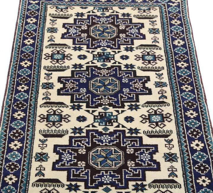 Hand Knotted Tribal Kazak Wool Rug 2' 3" x 3' 9" - No. AT94598