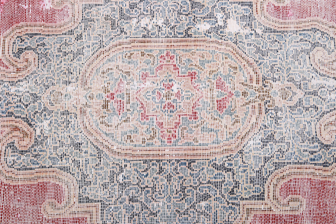 Hand Knotted Vintage Distressed Persian Kerman Wool Rug 9' 11" x 12' 7" - No. AT77165