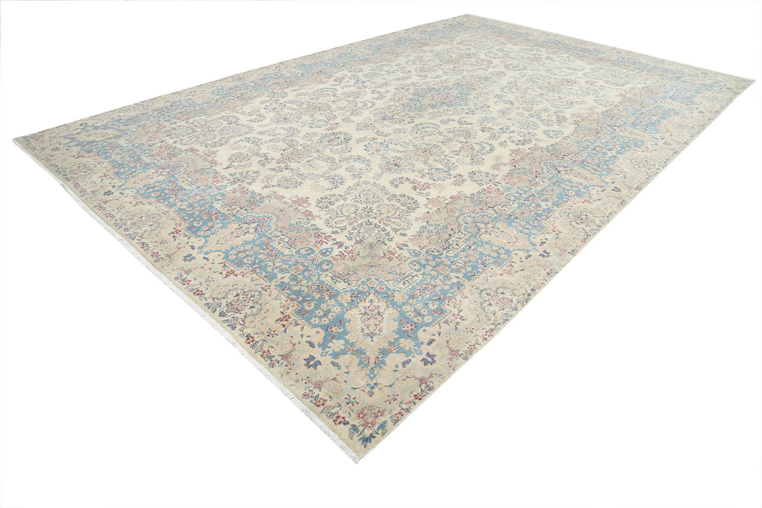 Hand Knotted Vintage Persian Kerman Wool Rug 10' 8" x 16' 9" - No. AT88507