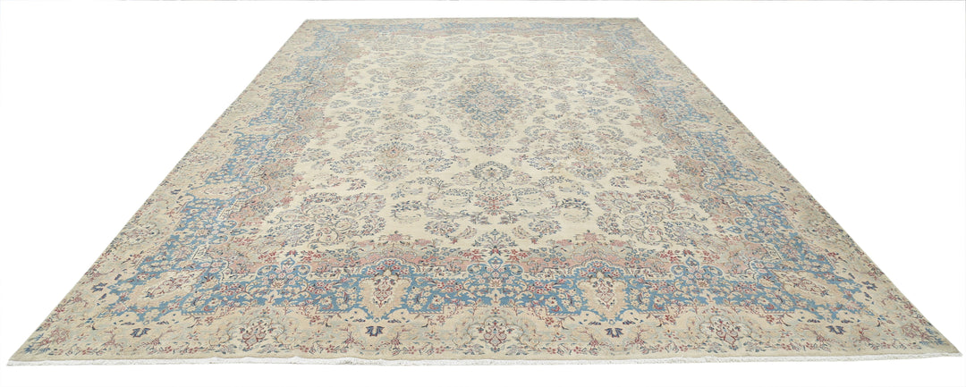 Hand Knotted Vintage Persian Kerman Wool Rug 10' 8" x 16' 9" - No. AT88507