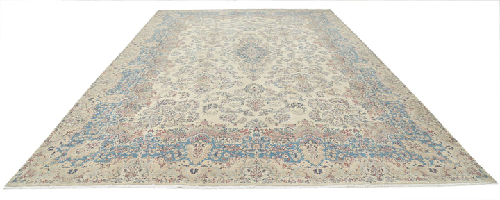 Hand Knotted Vintage Persian Kerman Wool Rug 10' 8" x 16' 9" - No. AT88507