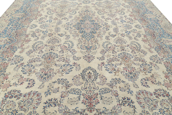 Hand Knotted Vintage Persian Kerman Wool Rug 10' 8" x 16' 9" - No. AT88507