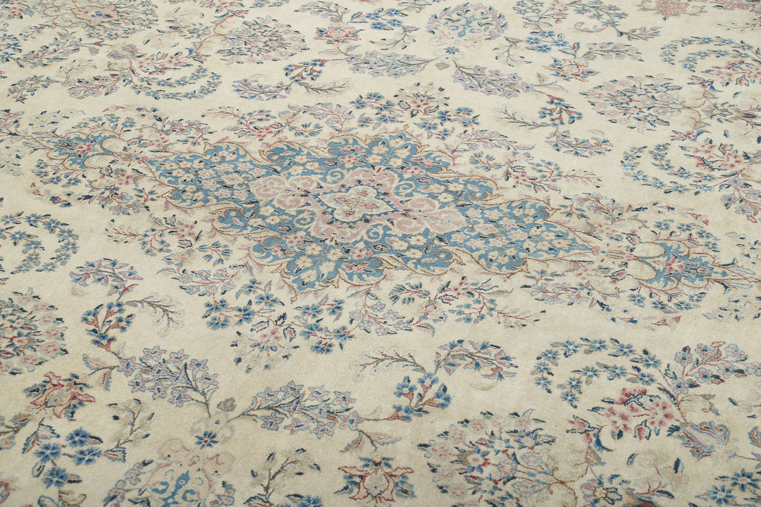 Hand Knotted Vintage Persian Kerman Wool Rug 10' 8" x 16' 9" - No. AT88507