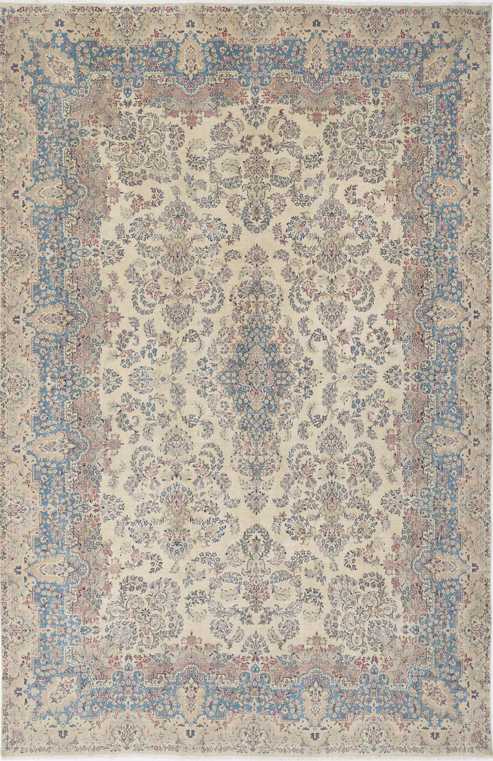 Hand Knotted Vintage Persian Kerman Wool Rug 10' 8" x 16' 9" - No. AT88507