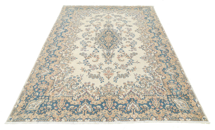 Hand Knotted Vintage Persian Kerman Wool Rug 5' 10" x 8' 6" - No. AT35782