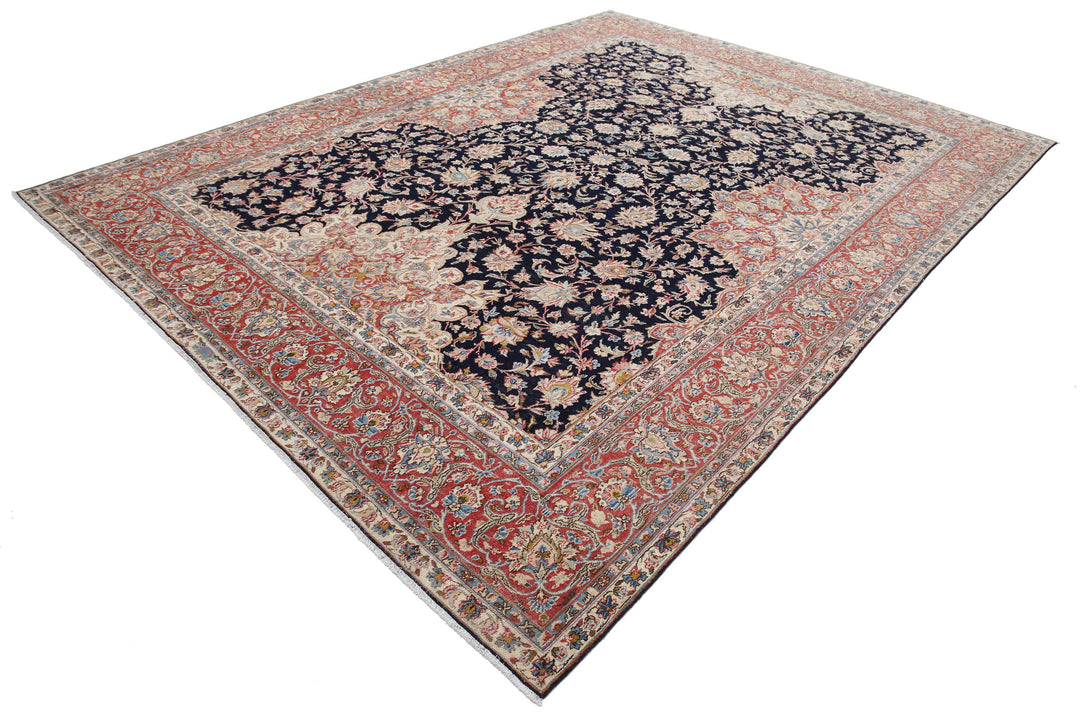 Hand Knotted Vintage Persian Kerman Wool Rug 8' 10" x 12' 0" - No. AT66471