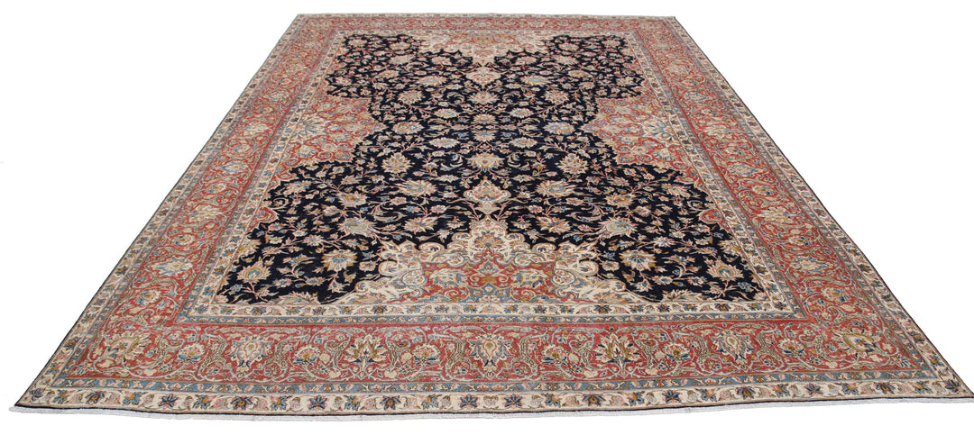 Hand Knotted Vintage Persian Kerman Wool Rug 8' 10" x 12' 0" - No. AT66471