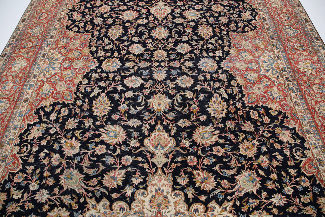 Hand Knotted Vintage Persian Kerman Wool Rug 8' 10" x 12' 0" - No. AT66471