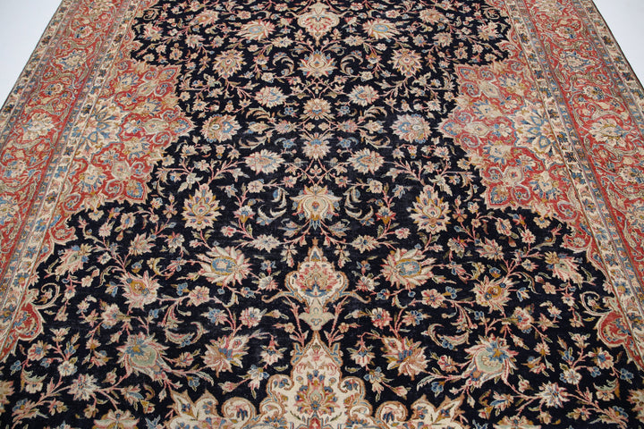 Hand Knotted Vintage Persian Kerman Wool Rug 8' 10" x 12' 0" - No. AT66471
