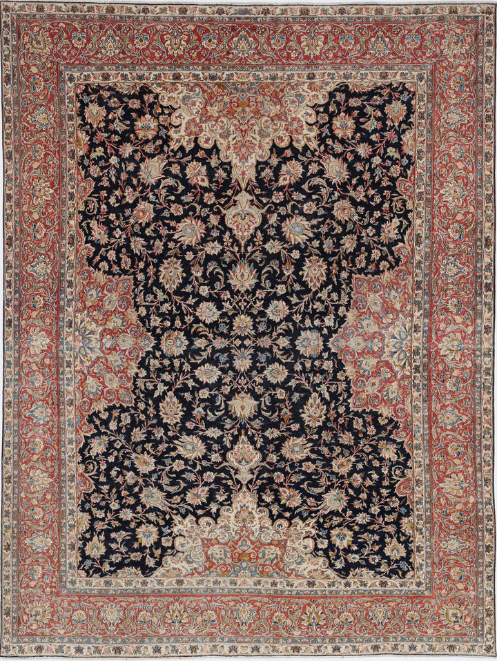 Hand Knotted Vintage Persian Kerman Wool Rug 8' 10" x 12' 0" - No. AT66471