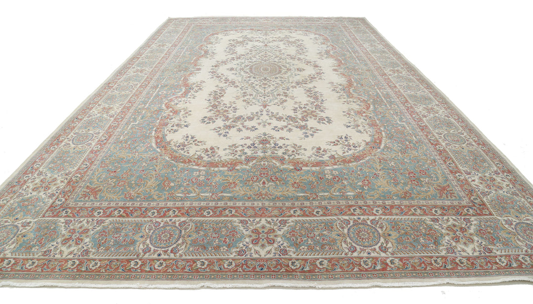 Hand Knotted Vintage Persian Kerman Wool Rug 11' 8" x 19' 3" - No. AT77290