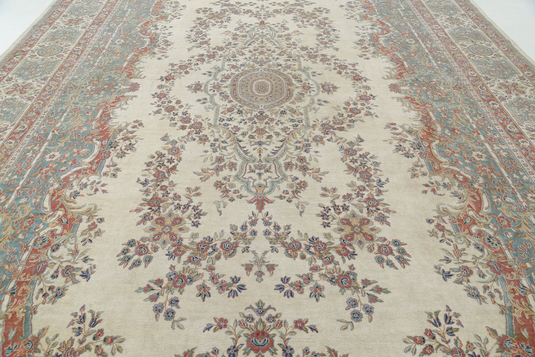 Hand Knotted Vintage Persian Kerman Wool Rug 11' 8" x 19' 3" - No. AT77290