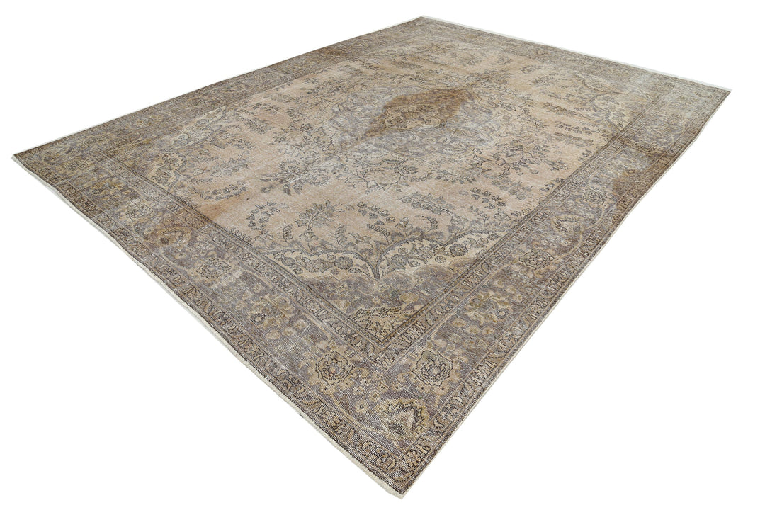 Hand Knotted Vintage Persian Kerman Wool Rug 9' 7" x 12' 6" - No. AT99165