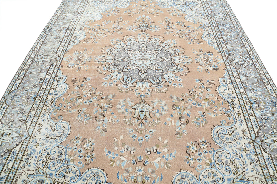 Hand Knotted Vintage Persian Kerman Wool Rug 8' 2" x 11' 7" - No. AT42580