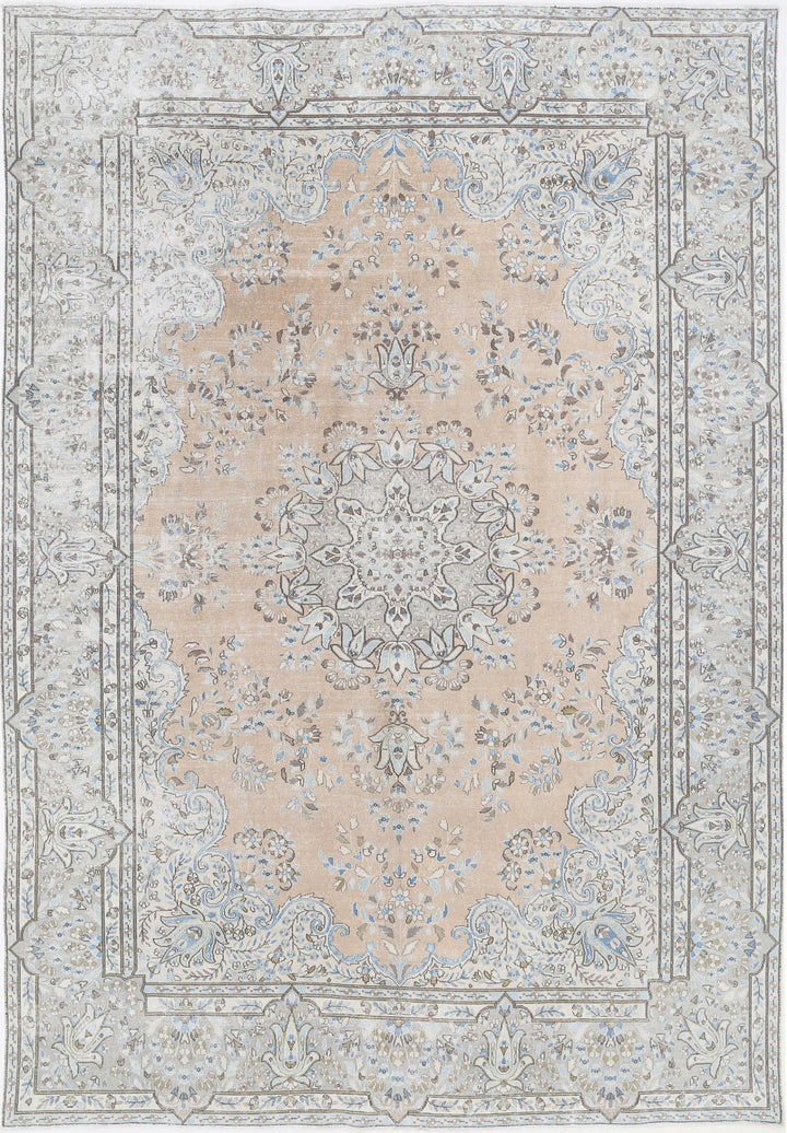 Hand Knotted Vintage Persian Kerman Wool Rug 8' 2" x 11' 7" - No. AT42580