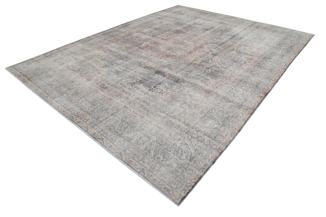 Hand Knotted Vintage Persian Kerman Wool Rug 9' 9" x 12' 8" - No. AT75910