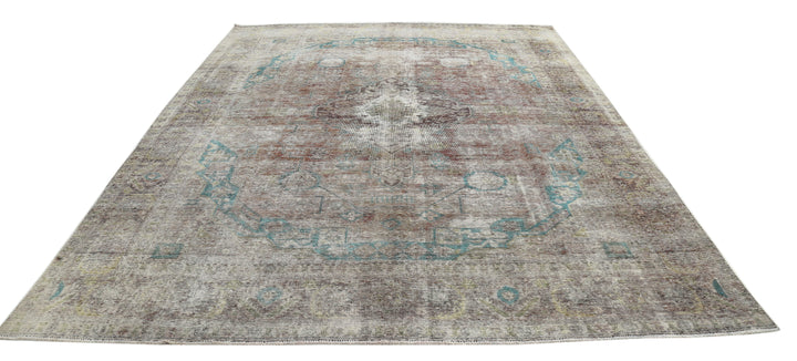 Hand Knotted Vintage Persian Kerman Wool Rug 9' 7" x 12' 5" - No. AT26164