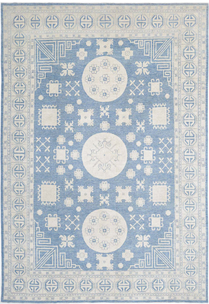 Hand Knotted Khotan Wool Rug 9' 8" x 14' 1" - No. AT94855