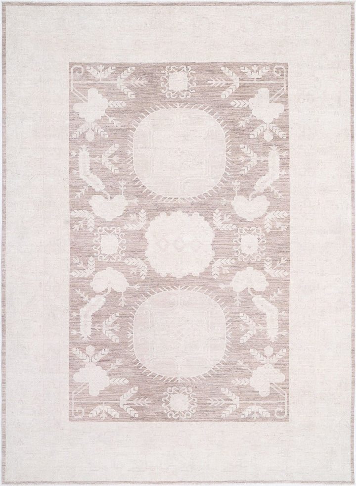Hand Knotted Khotan Wool Rug 9' 11" x 13' 7" - No. AT56700