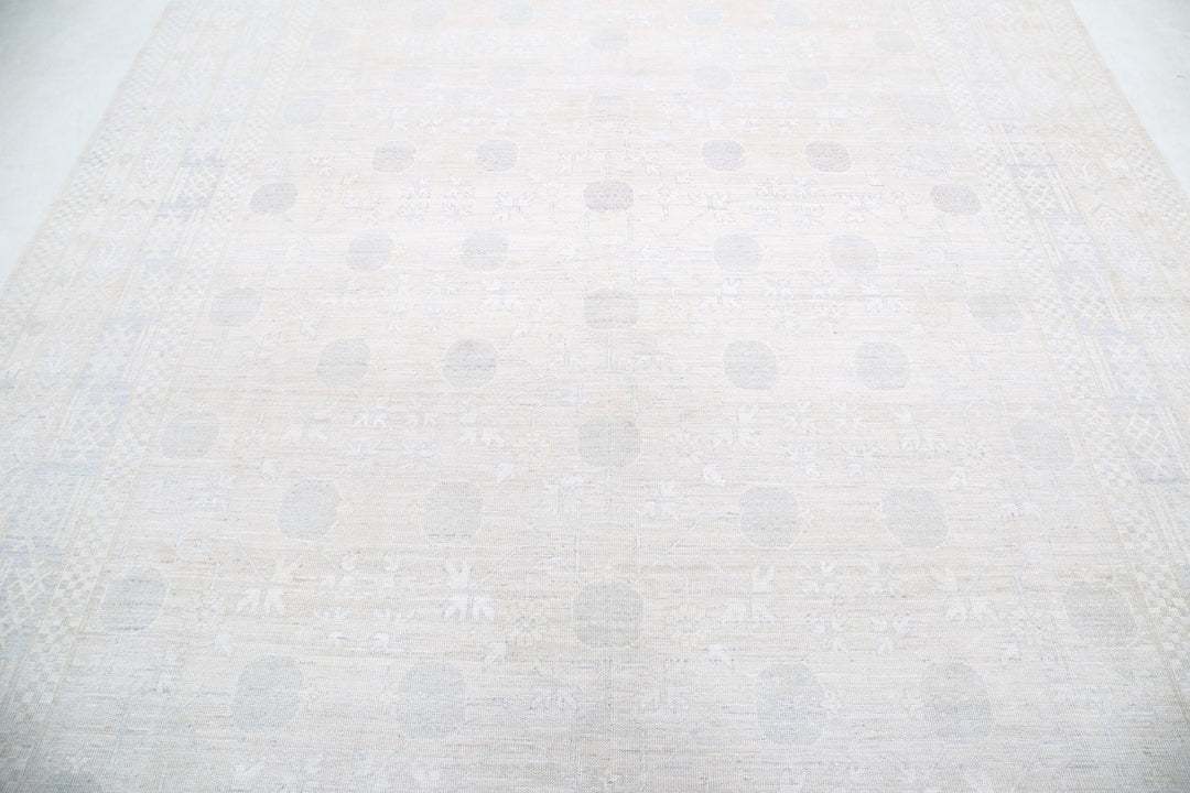 Hand Knotted Khotan Wool Rug 7' 11" x 9' 10" - No. AT75062