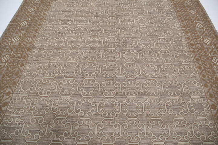 Hand Knotted Khotan Wool Rug 9' 0" x 11' 7" - No. AT85541