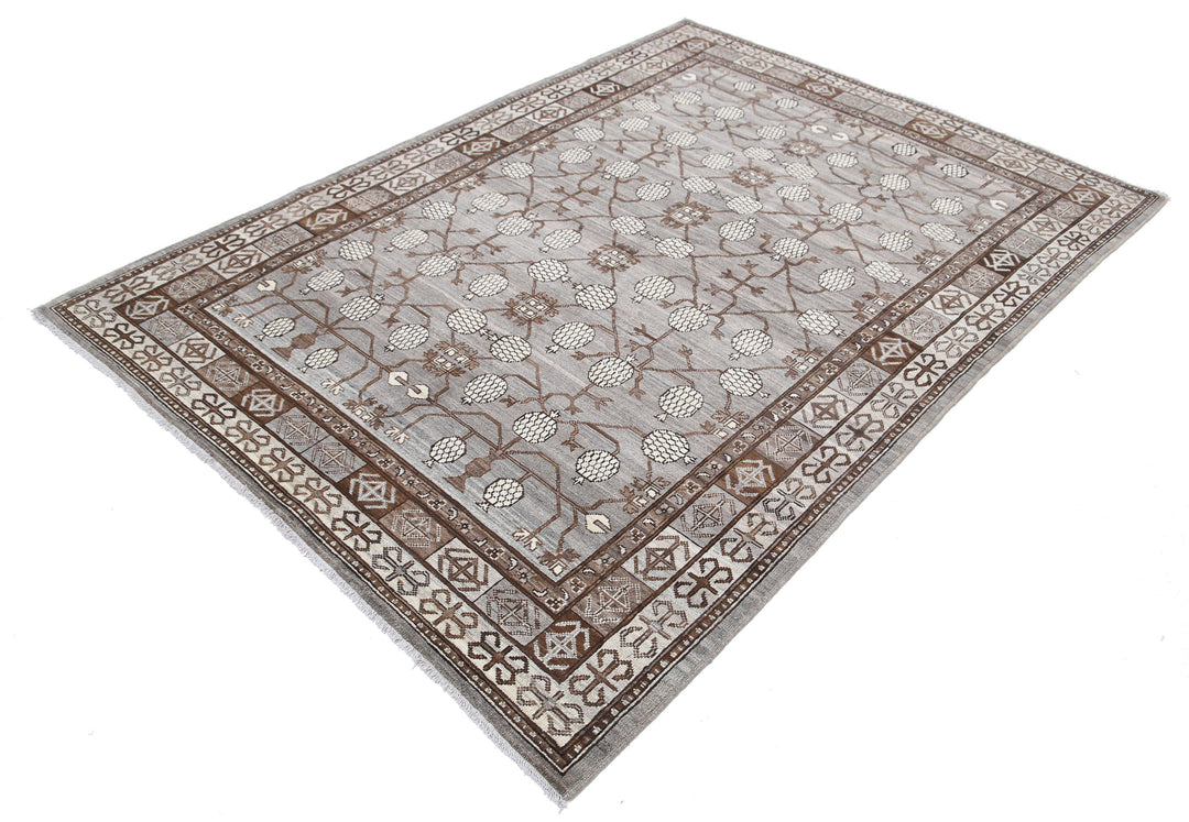 Hand Knotted Khotan Wool Rug 5' 6" x 7' 7" - No. AT83975