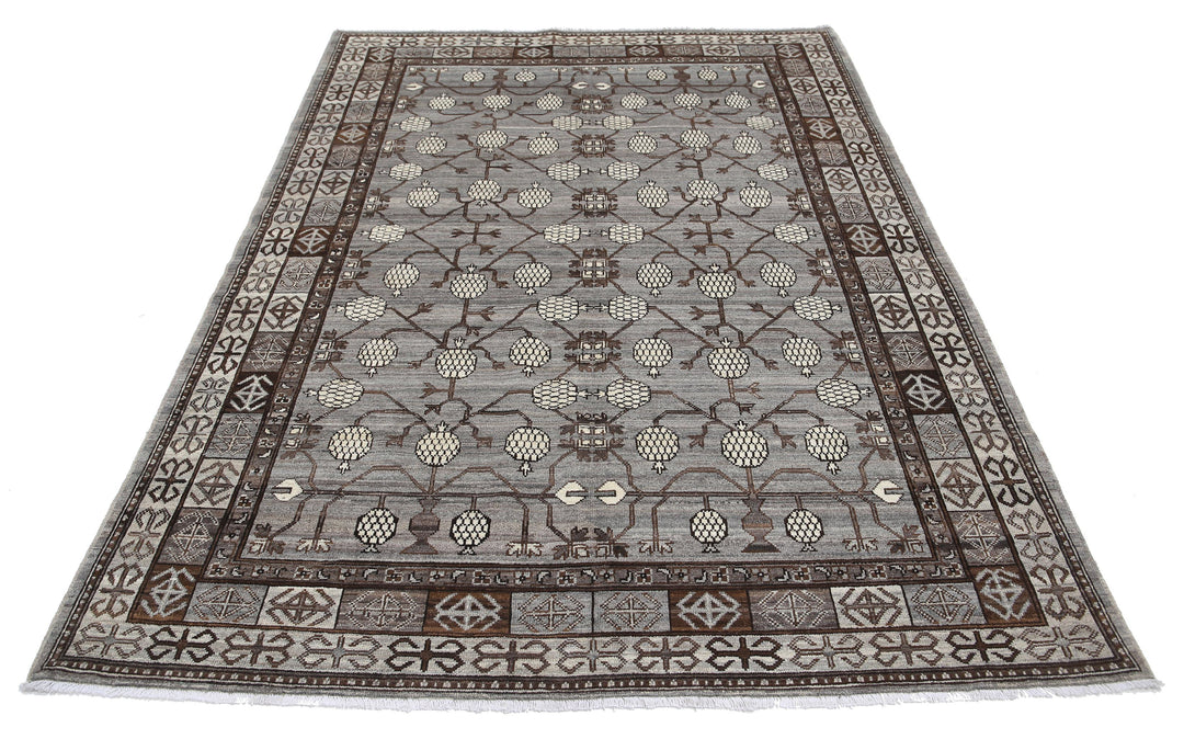 Hand Knotted Khotan Wool Rug 5' 6" x 7' 7" - No. AT83975