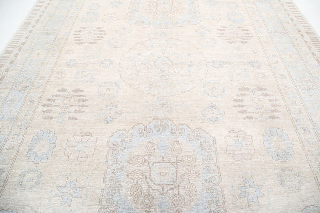 Hand Knotted Khotan Wool Rug 9' 10" x 13' 7" - No. AT35121