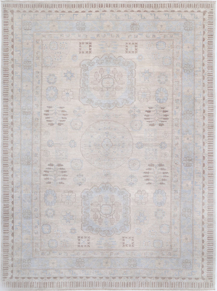 Hand Knotted Khotan Wool Rug 9' 10" x 13' 7" - No. AT35121