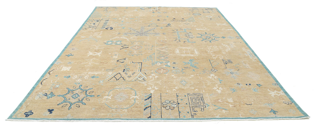 Hand Knotted Khotan Wool Rug 8' 10" x 12' 6" - No. AT31710