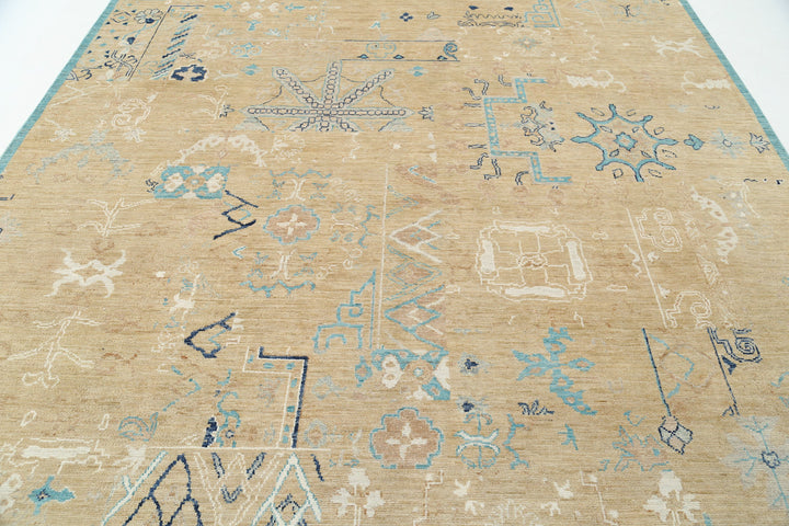 Hand Knotted Khotan Wool Rug 8' 10" x 12' 6" - No. AT31710