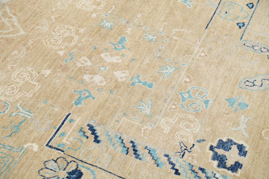 Hand Knotted Khotan Wool Rug 8' 10" x 12' 6" - No. AT31710