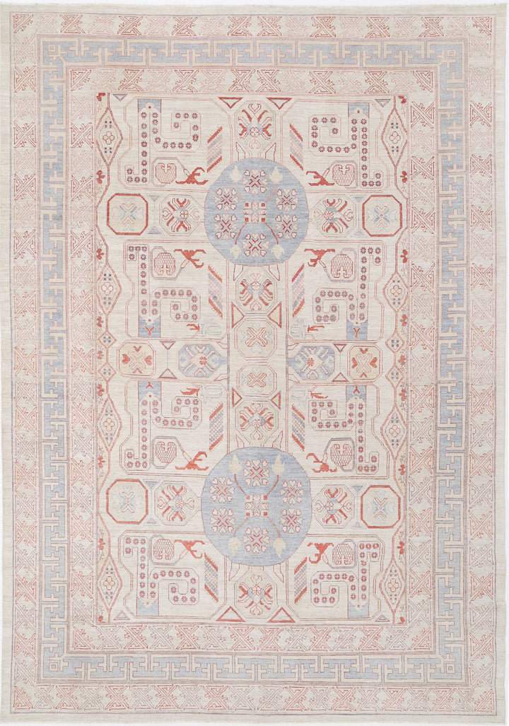 Hand Knotted Khotan Wool Rug 9' 9" x 13' 10" - No. AT90288