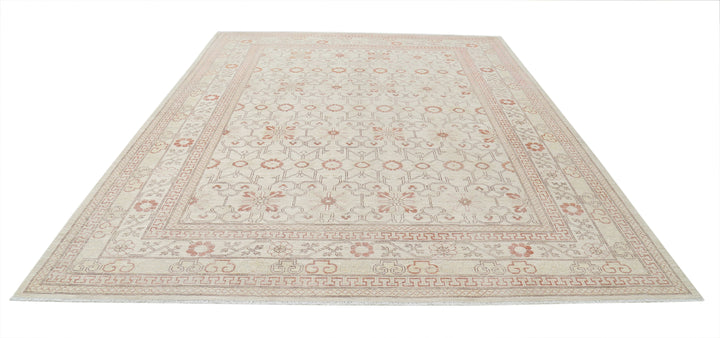 Hand Knotted Khotan Wool Rug 9' 0" x 11' 7" - No. AT19373