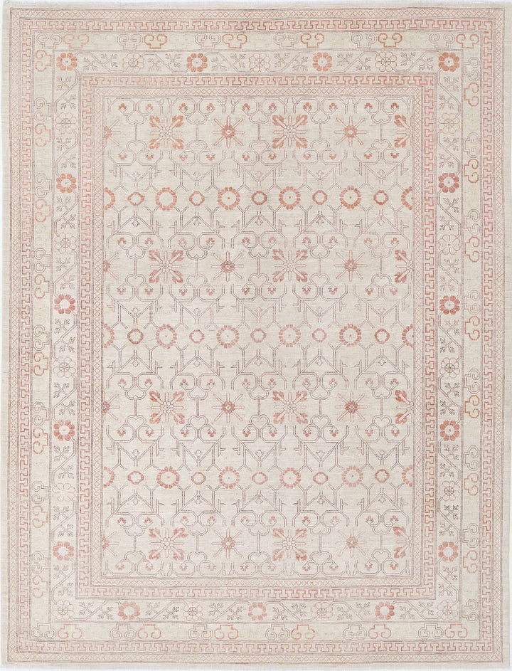 Hand Knotted Khotan Wool Rug 9' 0" x 11' 7" - No. AT19373