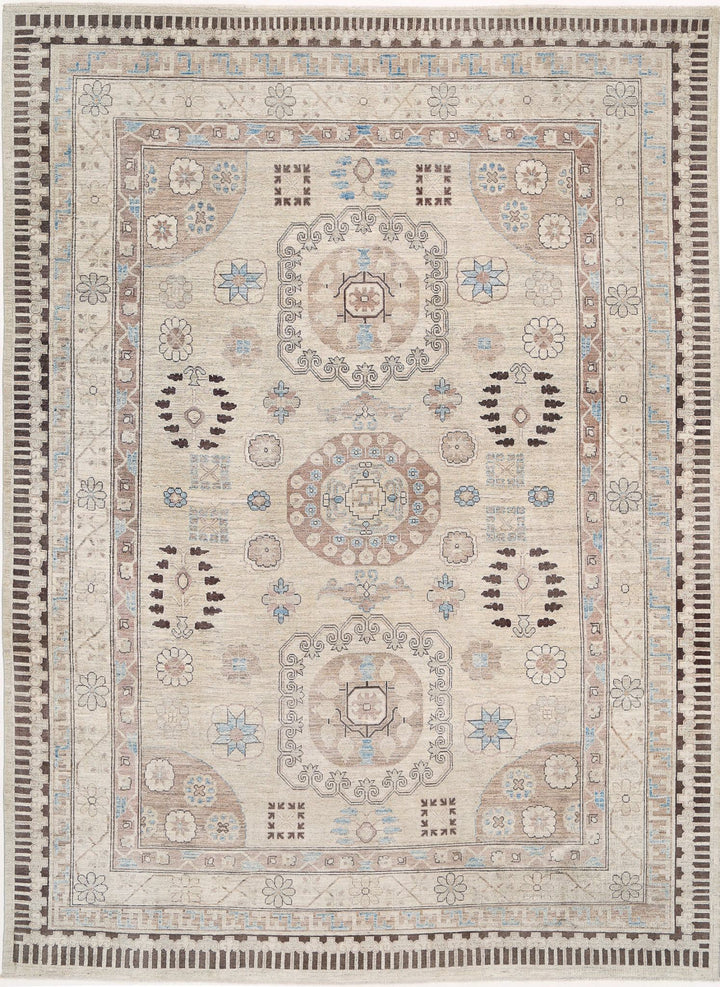 Hand Knotted Khotan Wool Rug 10' 0" x 13' 6" - No. AT90738
