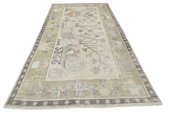 Hand Knotted Khotan Wool Rug 5' 5" x 11' 2" - No. AT80322